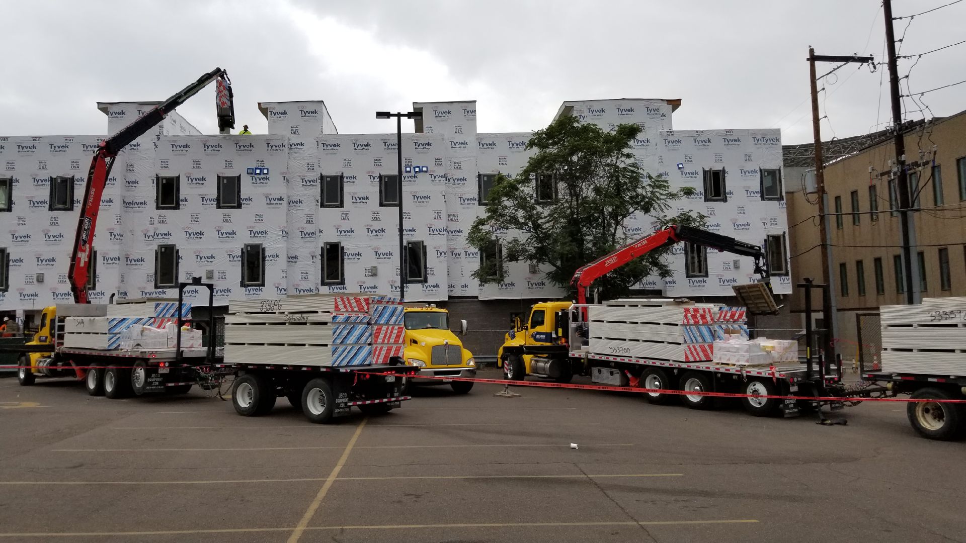 jones heartz trucks delivering drywall